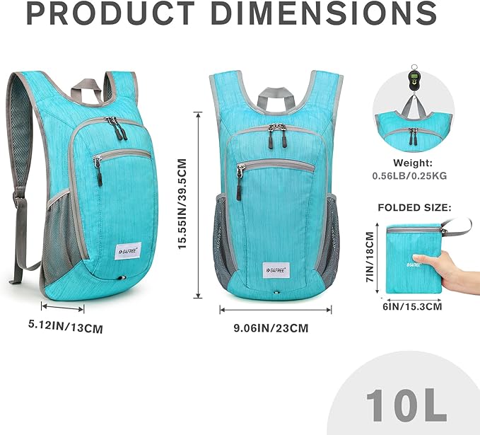 G4Free 10L/15L Hiking Backpack Lightweight Packable Hiking Daypack Small Travel Outdoor Foldable Shoulder Bag