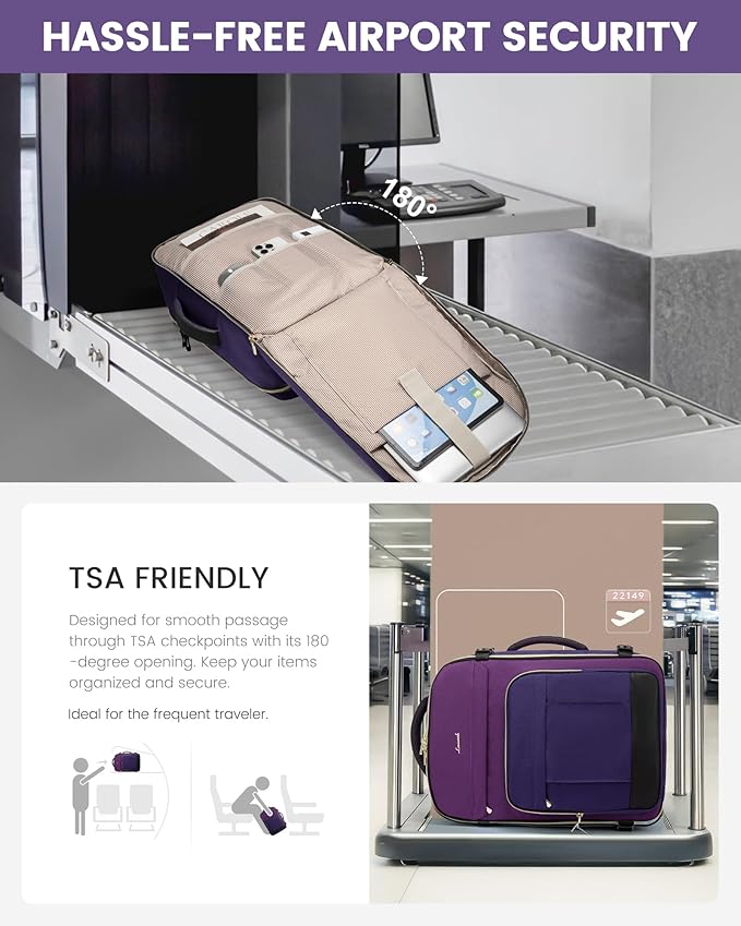 LOVEVOOK 50L Travel Backpack for Women & Men - 18 Inch Carry On Backpack & Personal Item Backpack for Airlines, Spacious and Durable Design, with 3 Packing Cubes