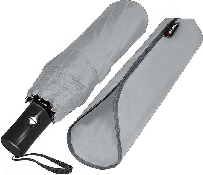 SIEPASA Windproof Travel Compact Umbrella-Automatic Umbrellas for Rain-Compact Folding Umbrella, Travel Umbrella Compact, Small Portable Windproof Umbrellas for Men and Women. (Grey)