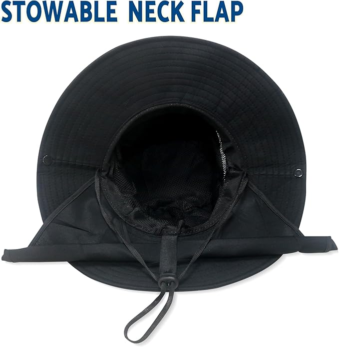 NPJY Sun Fishing Hats with Neck Flap for Men Women UV Sun Protection Bucket Hat