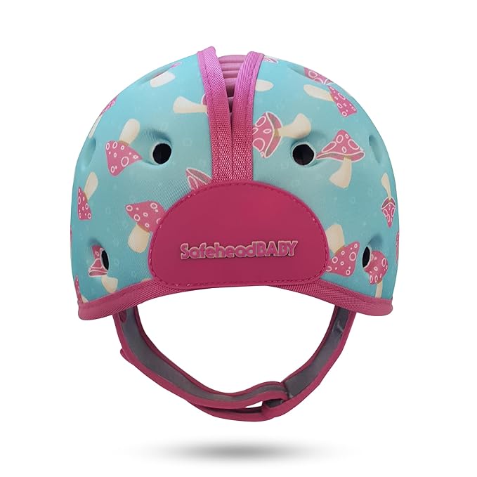 SafeheadBABY Soft Baby Head Protector Helmet for Crawling and Walking 7–24 Months – Ultra-Lightweight & Breathable Infant Safety Helmet That Grows with Your Baby (Head Circ. 40–52 cm) – Mushroom Mint