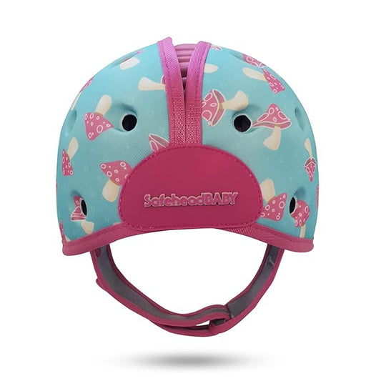 SafeheadBABY Soft Baby Head Protector Helmet for Crawling and Walking 7–24 Months – Ultra-Lightweight & Breathable Infant Safety Helmet That Grows with Your Baby (Head Circ. 40–52 cm) – Mushroom Mint