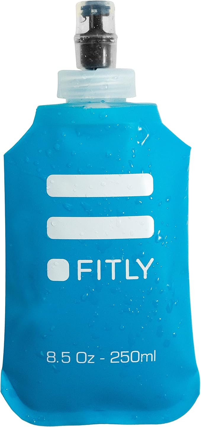 FITLY Soft Flask - Shrink As You Drink Soft Water Bottle for Hydration Pack - Folding Water Bottle Ideal for Running, Hiking, Cycling, Climbing & Rigorous Activity