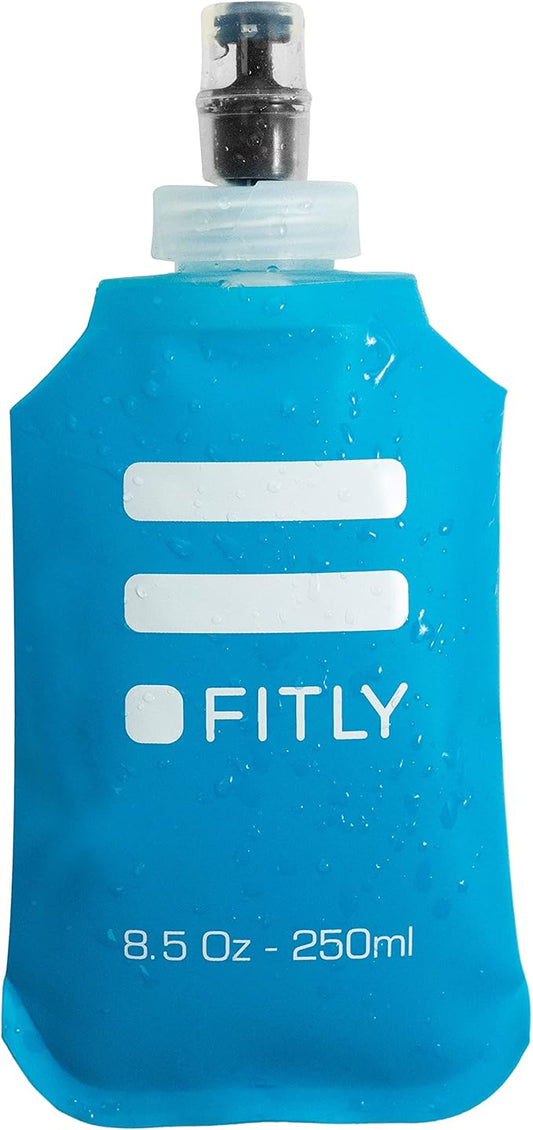 FITLY Soft Flask - Shrink As You Drink Soft Water Bottle for Hydration Pack - Folding Water Bottle Ideal for Running, Hiking, Cycling, Climbing & Rigorous Activity