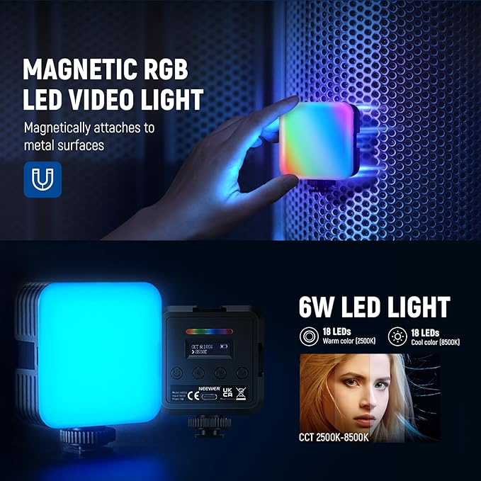 NEEWER Basics PA056 Vlogging Kit for iPhone Android Phone for YouTube TikTok Streaming Filmmaking Video Recording, Tripod + Microphone + LED Fill Light, Youtuber Starter Content Creator Essentials