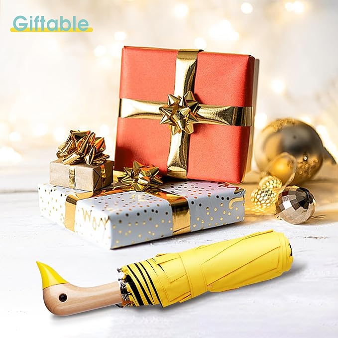 Duck Umbrella - Compact Travel Umbrella with a Cute Duck Head Handle for Women