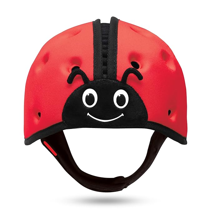 SafeheadBABY Soft Baby Head Protector Helmet for Crawling and Walking 7–24 Months – Ultra-Lightweight & Breathable Infant Safety Helmet That Grows with Your Baby (Head Circ. 40–52 cm) – Ladybird Red