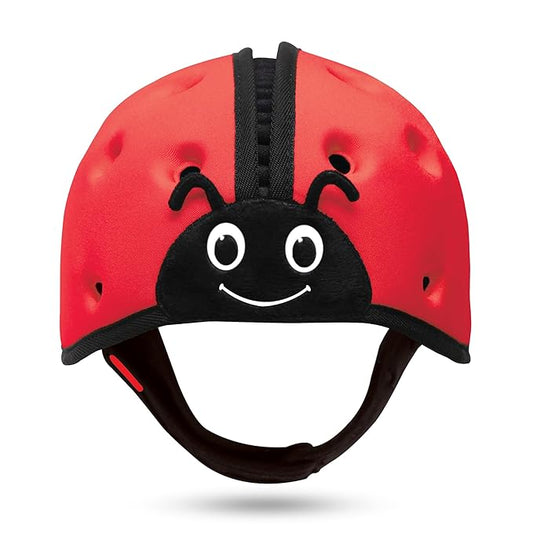 SafeheadBABY Soft Baby Head Protector Helmet for Crawling and Walking 7–24 Months – Ultra-Lightweight & Breathable Infant Safety Helmet That Grows with Your Baby (Head Circ. 40–52 cm) – Ladybird Red
