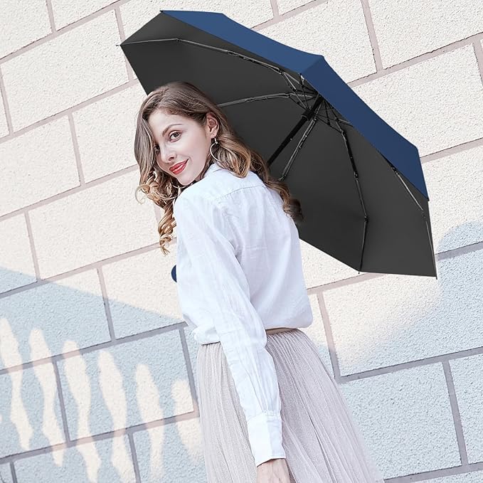 Travel Mini Compact Folding Umbrella with Case - UV Sun & Rain Protection, Lightweight Portable Pocket Umbrella for Women Men Kids, Fits Purse Backpack