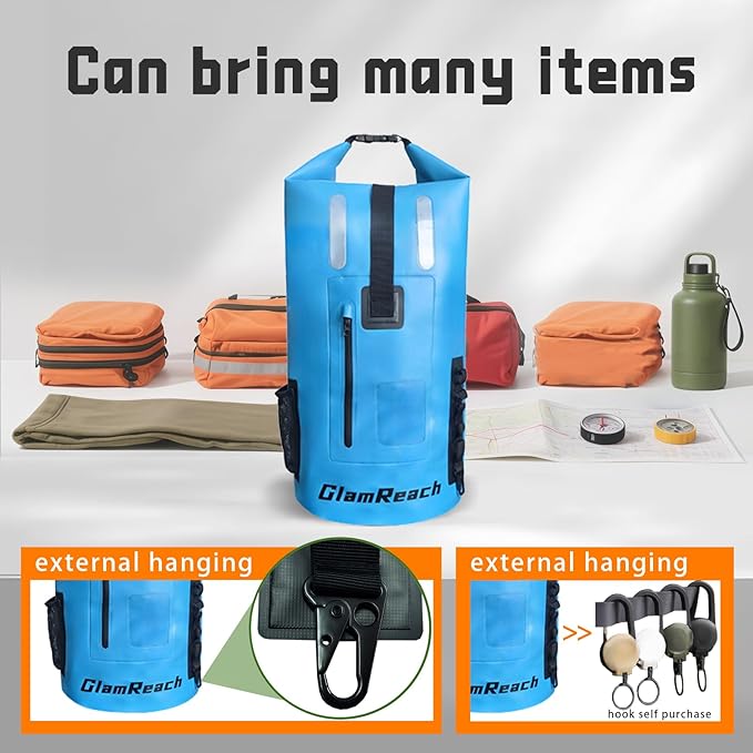 Waterproof Backpack, 35L Dry Bag for kayaking, Hiking, Travel, Camping,Fishing & Paddle Boarding with 2L dry bag for Men &Women