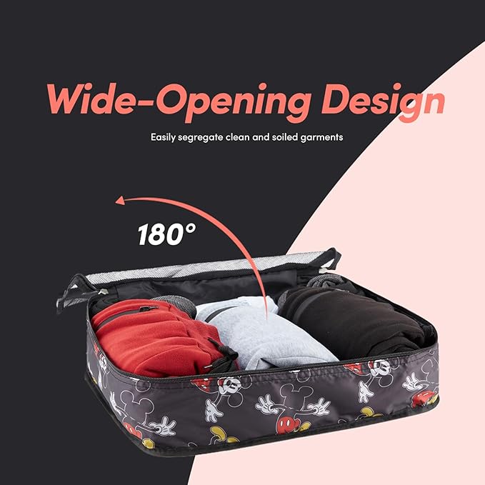 Disney Minnie Mickey Stitch Packing Cubes - Winnie the Pooh, Princess Cinderella, Cars, Toy Story 5 Piece Packing Cubes Compression - Travel Essential - Luggage Suitcase Organizer Set