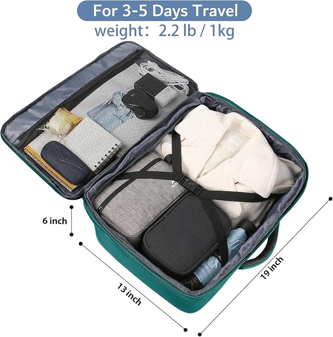 MATEIN Travel Backpack for Men Women, Carry on Backpack for Airplanes, Simple Daypack with Trolley Sleeve, Gifts for International Travelers, 35L, Peacock Blue