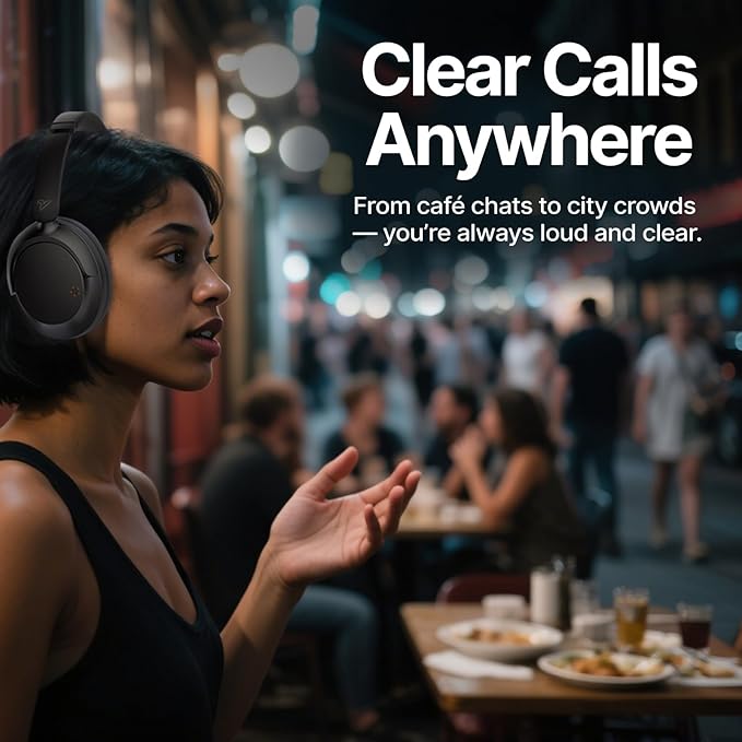 VOKALEN Hyper GO Wireless Over-Ear Noise Cancelling Headphones with Mic, 60H Playtime, Bluetooth Headset, Hi Res Audio, Deep360 Spatial Audio, Ultra-Lightweight for Travel, Work, Study (Pink)