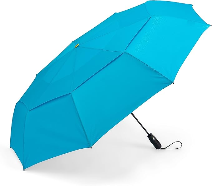 ShedRain Vortex V2 Automatic Compact Folding Windproof Travel Umbrella – Rain & Windproof Vented Double Canopy – Protect from Rain, Sun & Wind - Wind Tunnel Tested to 75 mph