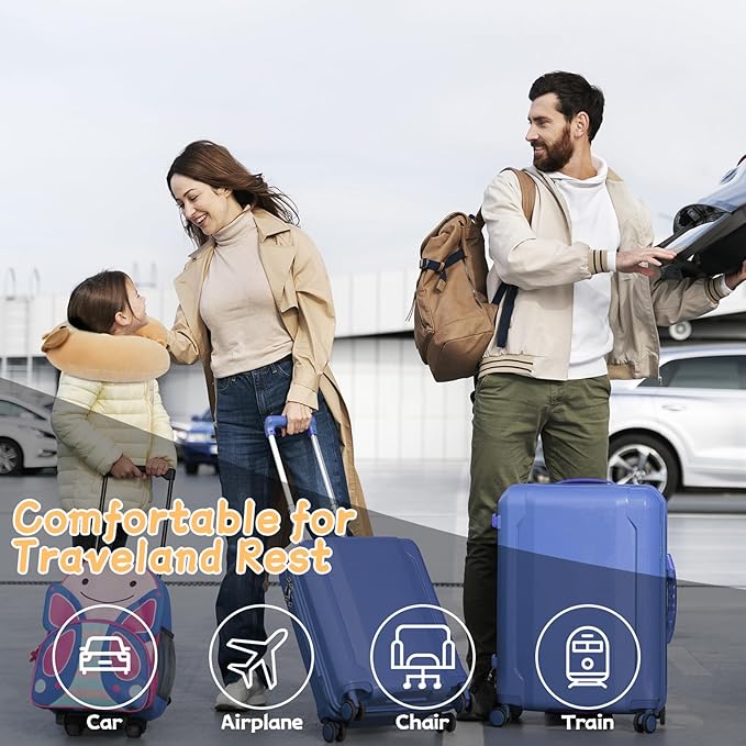 Kids Travel Pillow, Kid Neck Pillows for Sleeping Travel Cute U Shaped Neck Pillow, Neck Pillows for Travel, Airplane, Car, Road Trip, Travel Pillow for Kids & Adults