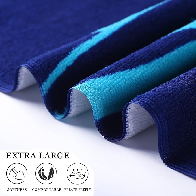 Genovega 2 Packs Oversized Beach Towel Set 36 x 72 in Large Big Pool Camping Swim Clearance Soft Towels Travel Essentials Accessories Must Haves Vacation Adult Necessities Gifts Seashells Clownfish