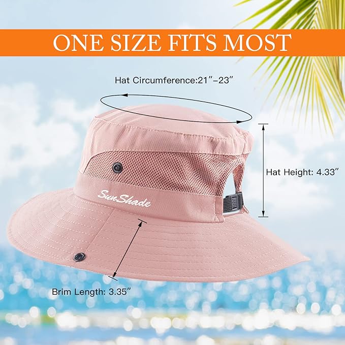 Sun Hats for Women Beach Hat Ponytail Hat Womens Sun Hat with UV Protection Wide Brim