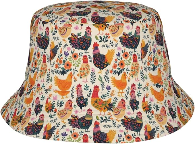 Colorful Fire Balloon, White Cloud Fisherman Hat Summer Foldable UV Protection Sun Hat