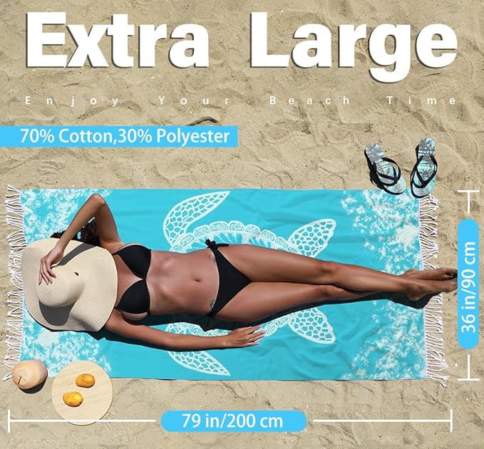 Thin Turkish Beach Towel Lightweight Quick Dry Absorbent Cotton Bathroom Bath Pool Swim Towels Extra Large Oversized Sand Free Beach Accessories Essentials Cloud Gifts for Adult