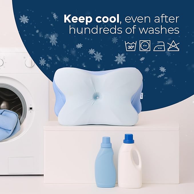 Derila Ergo Pillowcase Cervical Neck Pillow for Sleeping Pillow Case Contour Memory Foam Pillows for Back, Side Sleeper (Pillowcase - 21.25 x 14.17 x 4.72 in) Pillow Case only