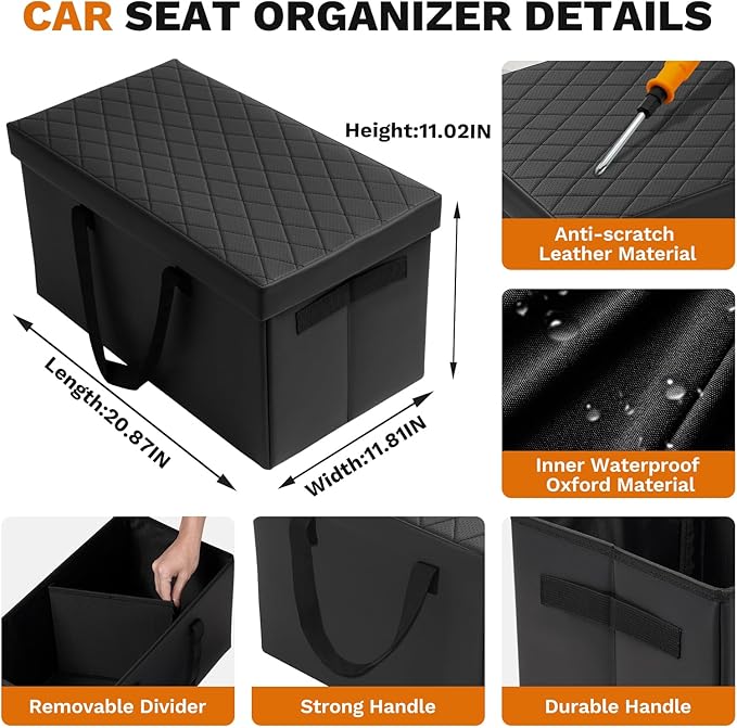 Shademax Car Seat Organizer for Ford Explorer 2020-2025 2026 Accessories, Explorer Backseat Organizer Car Console Organizer for Kids Toys, Baby Supplies, Dog Toys, Snack Organizer, Travel Storage Box