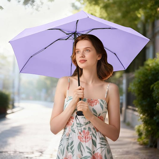 Mini Umbrella for Travel - Waterproof Portable Folding Umbrella Flat Compact Lightweight Small Umbrellas for Pocket Purse