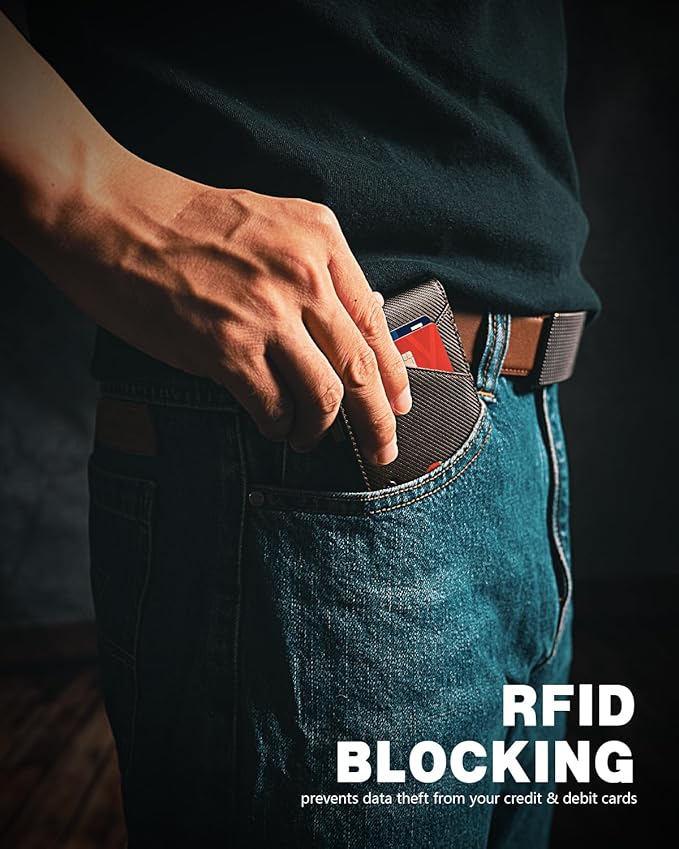 Zitahli Wallet for Men - with Money Clip Slim Leather Slots Credit Card Holder RFID Blocking Bifold Minimalist Wallets with Gift Box