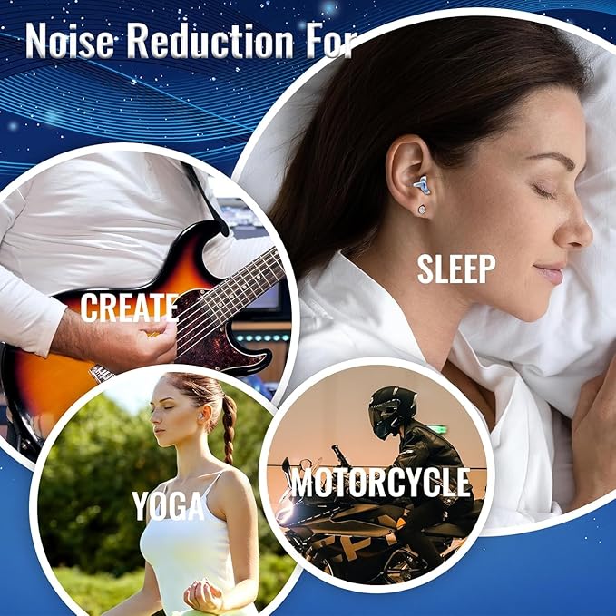 Ear Plugs for Sleeping - Soft Reusable Gel Ear Plugs for Noise Reduction & Focus, 3D Oval Noise Cancelling Design (35dB), Ideal for Side Sleepers - 2 Pairs (S + M/L)