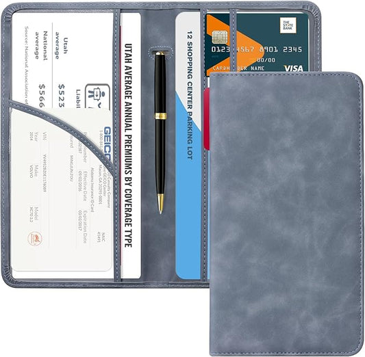 CoBak Car Registration and Insurance Holder - Vehicle Glove Box Car Organizer,Auto Truck Comparment Accessories Case with Magnetic Closure for Driver License,Cards