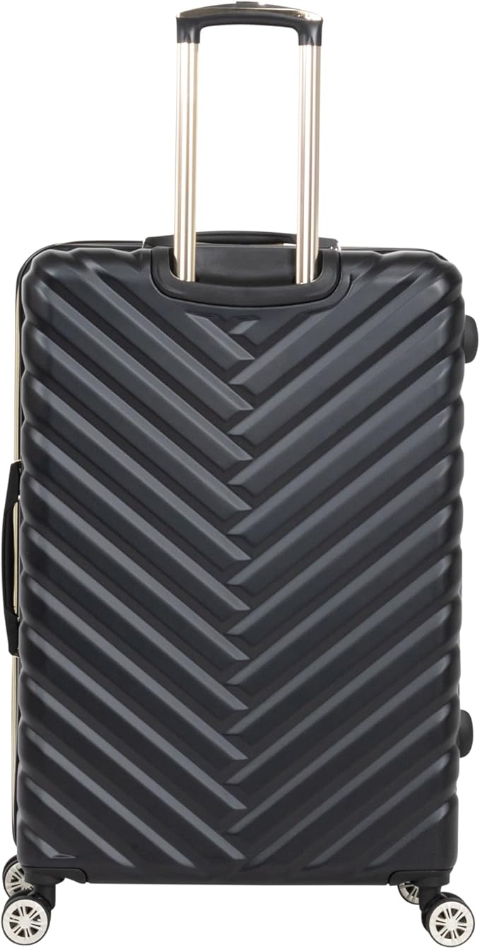 Kenneth Cole REACTION Madison Square Lightweight Hardside Chevron Expandable Spinner Luggage, Black, (28-Inch Checked)
