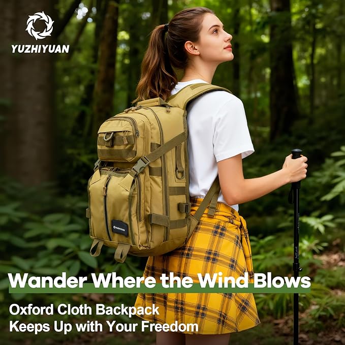 25L Hiking Backpack - 600D Oxford Water-Resistant, Large Capacity Dual-Shoulder Bag for Outdoor Trekking Camping