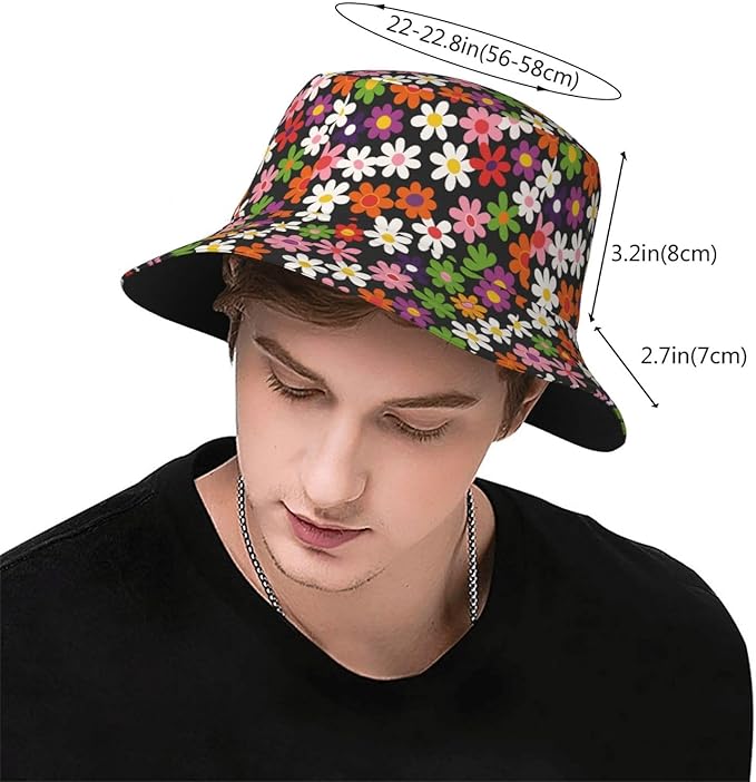 Colorful Fire Balloon, White Cloud Fisherman Hat Summer Foldable UV Protection Sun Hat