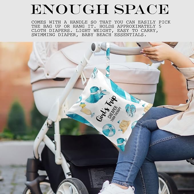 Wet Bag, Wet Dry Bag, Wet Bag for Swimsuit, Travel, Beach, Pool, Diapers, Dirty Yoga Gym Clothes, Toiletries, Makeup Bag, Waterproof Reusable Beach Bag Ocean Starfish Decor, 2 Pcs Set.