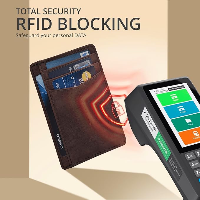 Oak Leathers Leather Slim Minimalist Wallet for Men & Women RFID Front Pocket Leather Card Holder Wallets