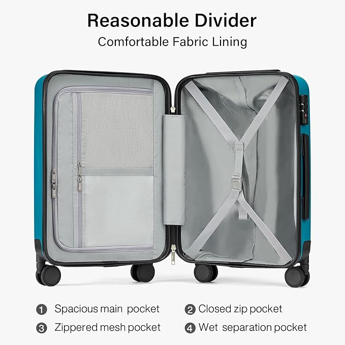 Hanke 28 Inch Luggage Large suitcases with Wheels Hardshell Lightweight Tsa Luggage 28 Inch for Women Men Travel Suitcase Checked Luggage(Caribbean Blue)