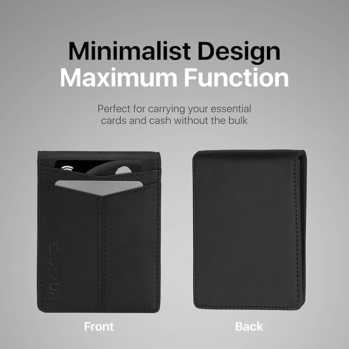 Slim Bifold RFID Blocking Full Grain Genuine Leather Front Pocket Minimalist Thin Wallet with Money Clip for Men - (SB20)