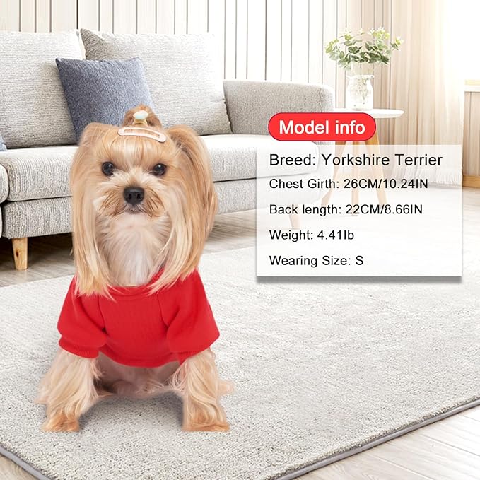 2 Pack Dog Hoodie Warm Hood Dog Sweater Cold Weather Small Dogs Sweatshirt Comfort Pet Clothes for Small Medium Dogs with Pockets Cats Chihuahua Clothes for Male Female Girl Boy Sporty Daily Wear