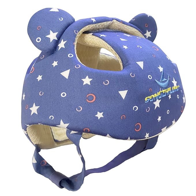 Baby Infant Helmet Toddler Headguard Head Protective Cushion Cute Children Adjustable Helmet Hat Harnesses Cap Kid Child Crawl Walk Playing (Starry Blue)