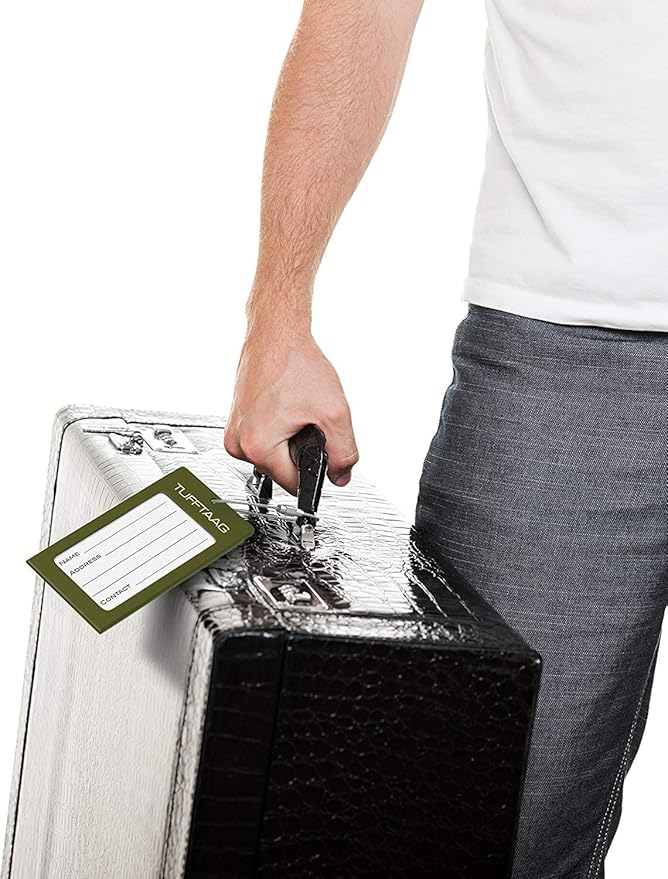 Luggage Tags Business Card Holder by TUFFTAAG - Durable Travel ID Bag Tag in Multiple Color Options, Perfect for Suitcases, Backpacks, and Carry-Ons, Easy Identification, Secure and Stylish