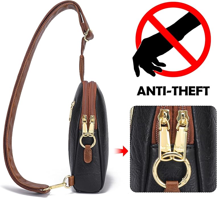 INICAT Travel Small Crossbody Sling Bags Women Cross Body Purses Passport Holder Vegan Leather Fanny Packs Birthday Gifts