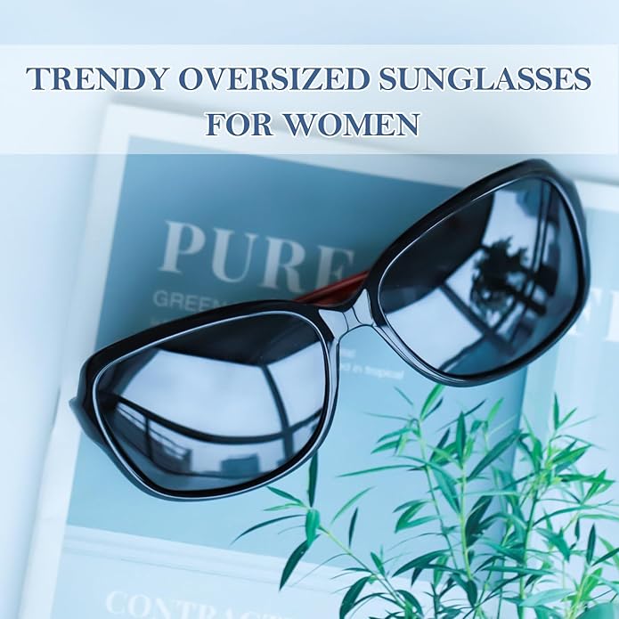 SIPHEW Polarized Sunglasses for Women | Vintage Square Sunglasses w UV400 Protection | Womens Wraparound Shade