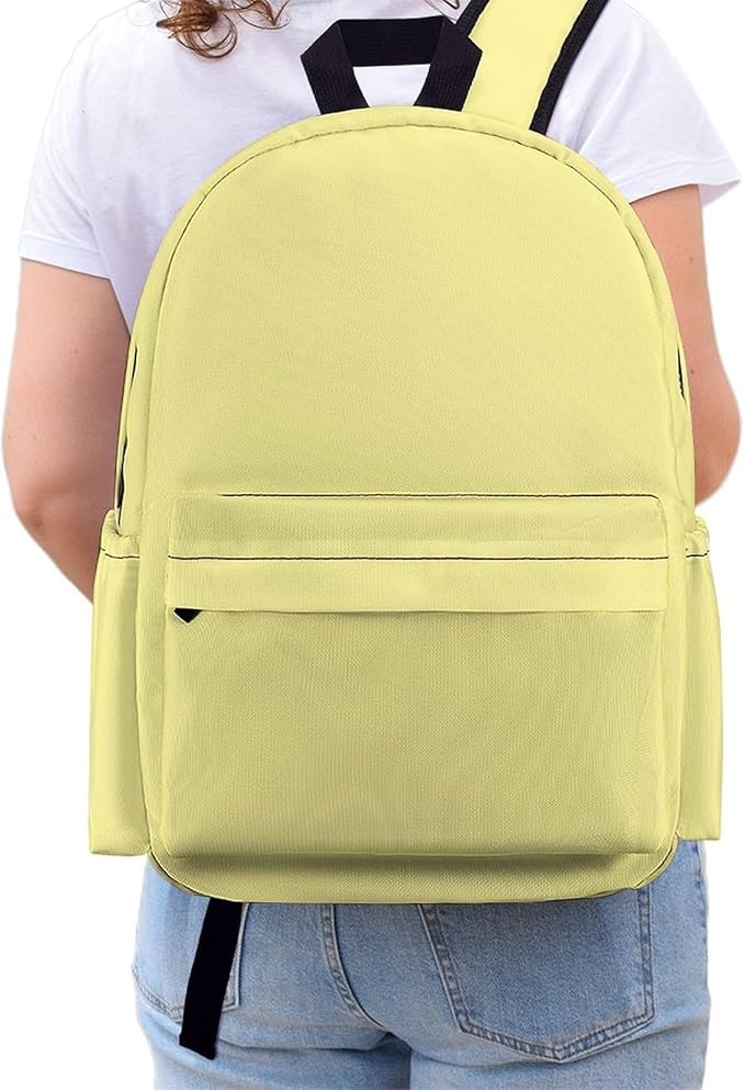 Pale Luxury Yellow Backpack Adult Travel Daybag for Women Men College Backpack for Vacation Hiking Camping Bag