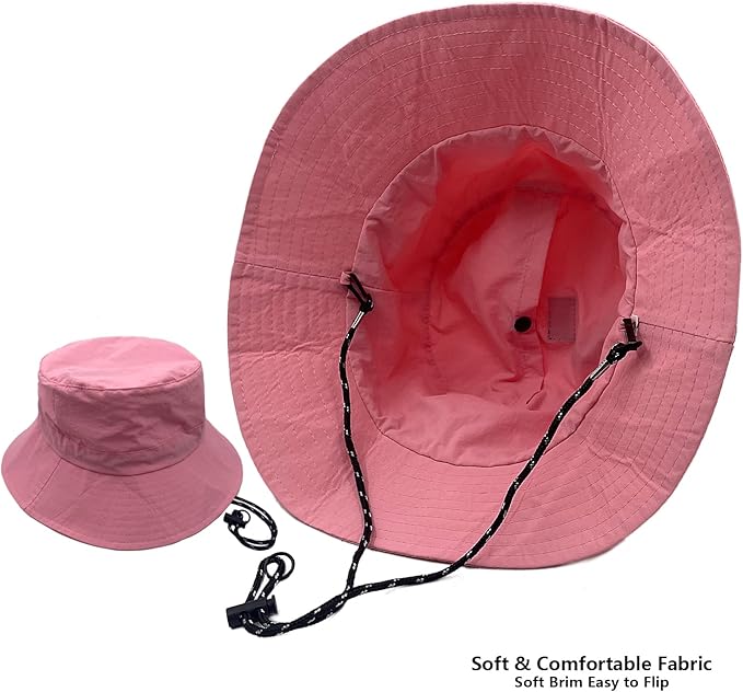 woogwin Waterproof Bucket Rain Hat with Chin Strap Quick Dry Packable Boonie Sun Hat Safari Hat UV Protection