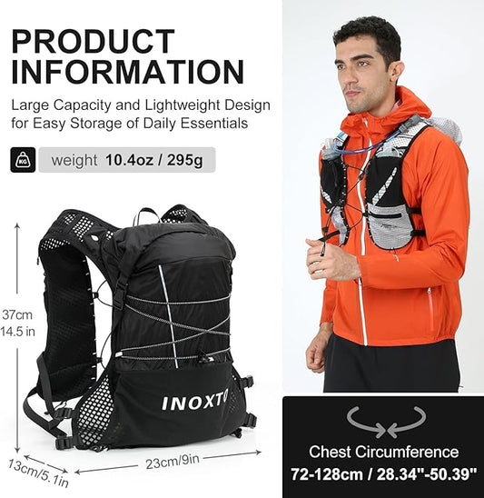 Running Hydration Vest Backpack, Lightweight Water Backpack with 1.6L Water Bladder Daypack for Women Men,Adjustable Running Vest Pack for Trail Running Hiking Cycling Race Marathon