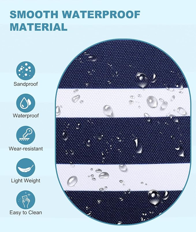 Extra Large Beach Bag Waterproof Beach Totes Bags for Women, Lightweight Foldable Pool Bag with Zipper Wet Compartment