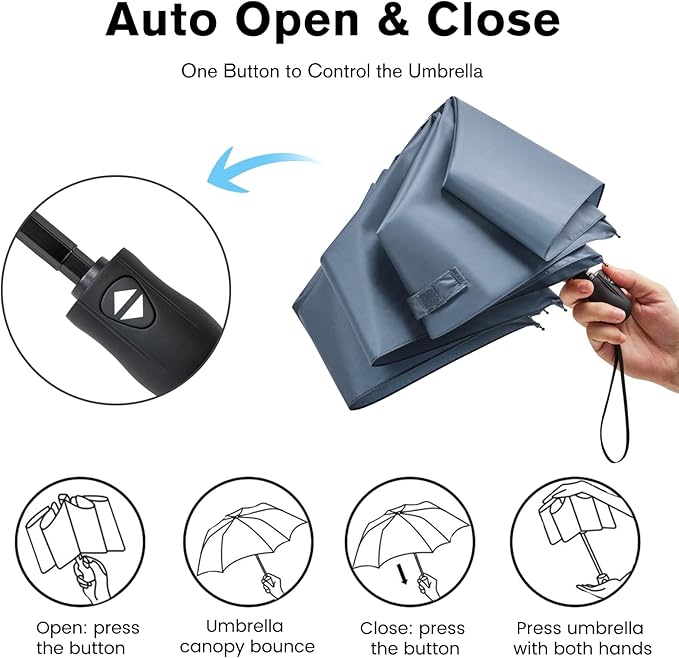 G4Free Mini Ultralight Umbrella UPF 50+ UV Protection Compact Lightweight Travel Umbrella Super Slim Small Portable Automatic Open and Close,40 Inch