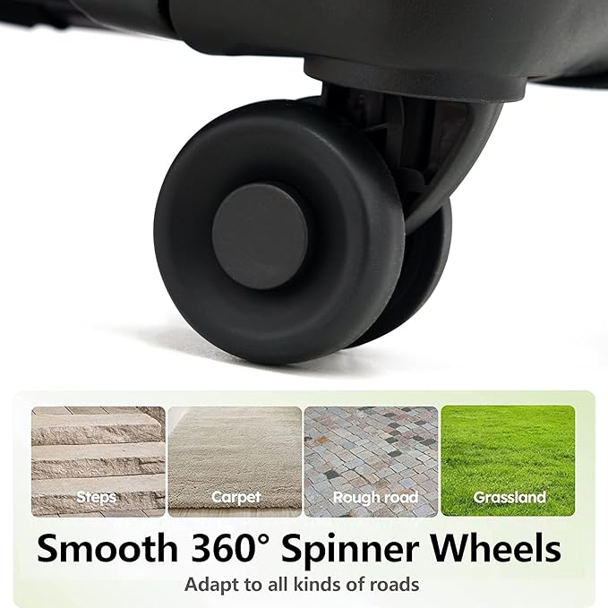 TydeCkare 20 Inch Carry On Luggage with Front Pocket, 21.65 * 15.35 * 7.87" Suitable for Airplane Overhead Bin, 34L Lightweight PC+ABS Hardshell with YKK Zipper, TSA Lock Approved, black