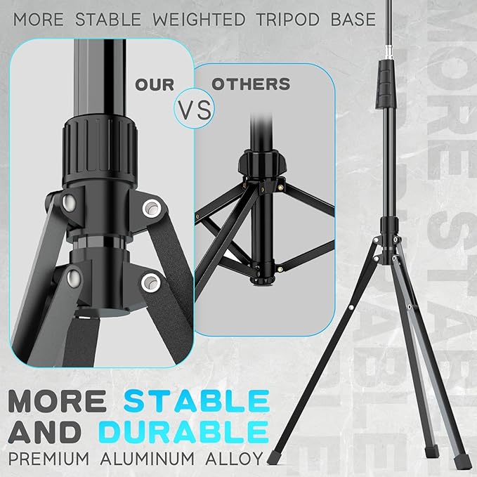 UBeesize 92’’ Cell Phone Tripod Stand with 16.5’’ Gooseneck and Remote, Overhead Tripod with Adjustable 360°Ball Head & Phone Holder for iPhone17 Pro Max/Pro/Plus/ /16/15/14/13, Android Cell Phone