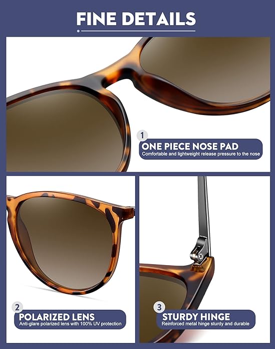 Retro sunglasses womens 2024 trendy round classic glasses