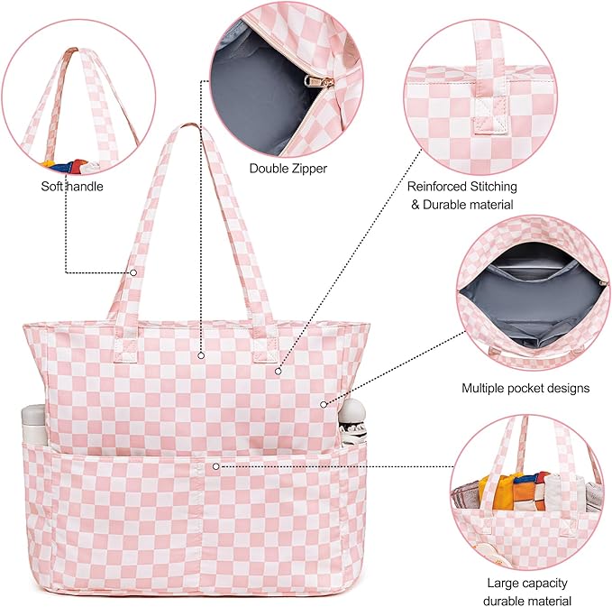 Bluboon Waterproof Beach Tote Pool Bags for Women Ladies Extra Large Carry On Bag With Wet Compartment for Weekender Travel